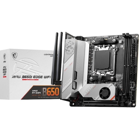 Virtual AMD B650 RYZEN 7000 DDR5 128GB Edge Wi-Fi AM5 Mini-ITX Motherboard, Silver VI3451421